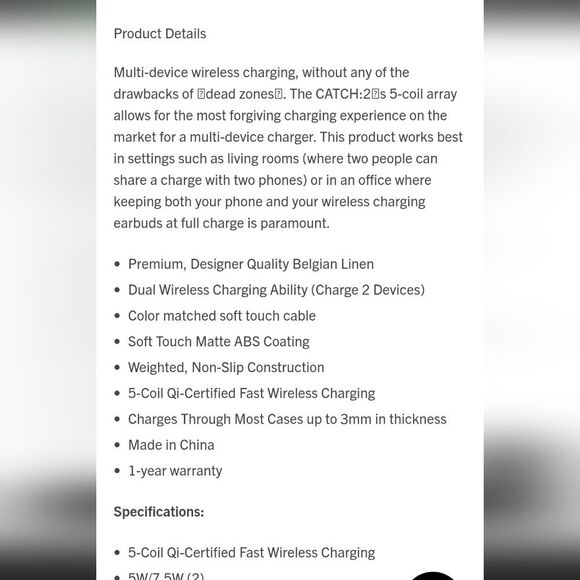Courant - Catch:2 Essentials Wireless Charging Pad - Camel